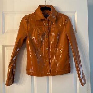 C. Wonder Faux Patent Leather Pumpkin Spice Jacket NWOT